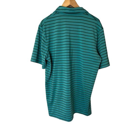 L L Bean‎ Men’s Polo Size L Tall Slightly Fitted Striped Blue/Green EUC - Picture 2 of 6